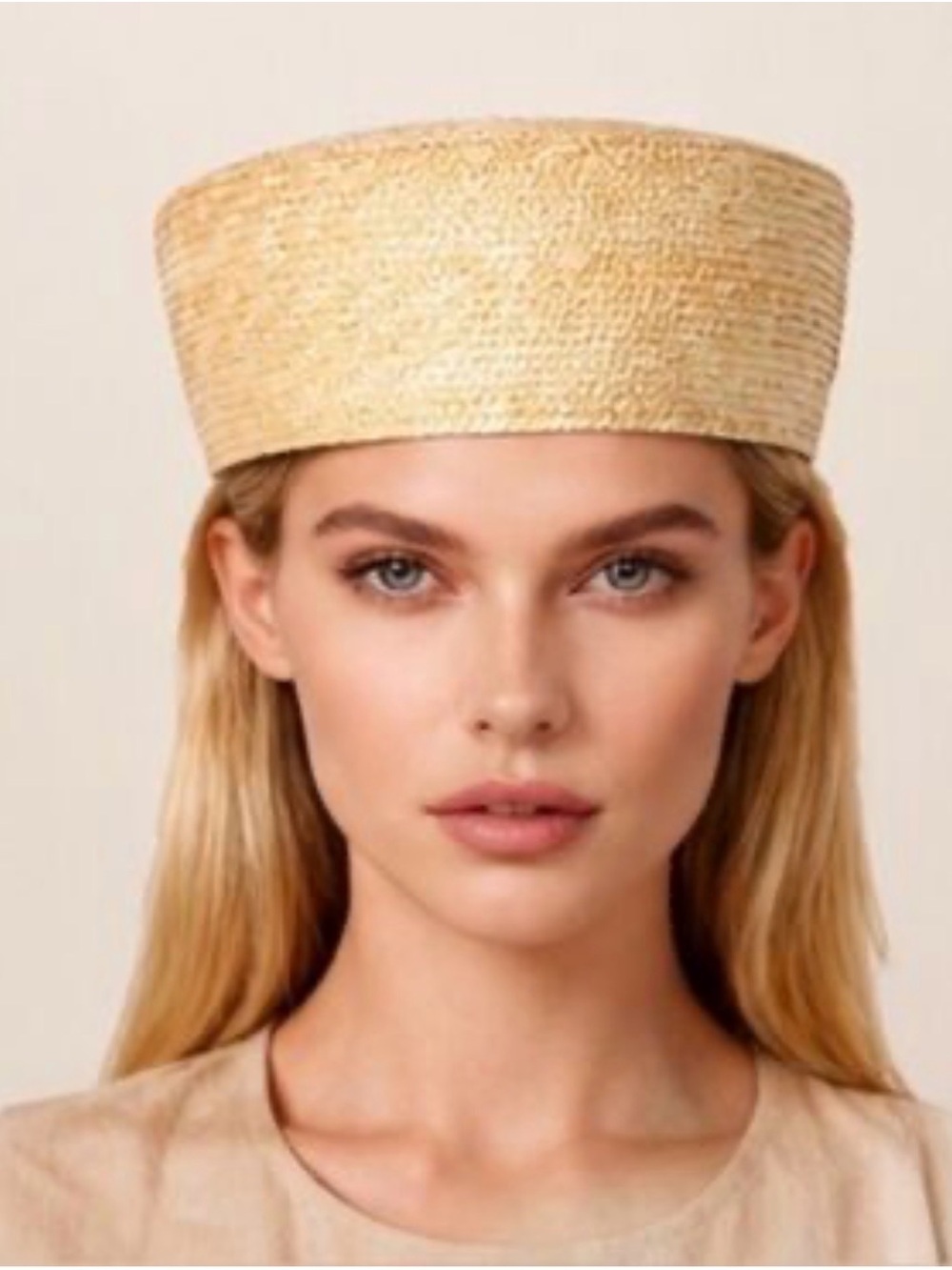 Natural Straw Pillbox Hat - Women Accessories